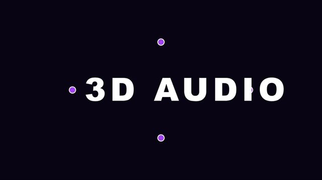 3 d audio technology concept: immersive sound experience and spatial audio motion animation 4k 3d audio