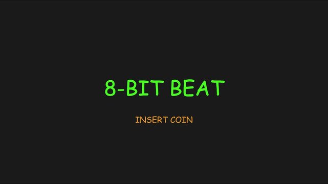 8-bit beat insert coin retro arcade game title screen animation 4k