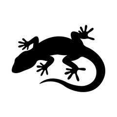 Fototapeta premium Minimalist Black Silhouette Vector Graphic of a Small Reptile or Lizard for Creative Branding and Graphic Design Projects