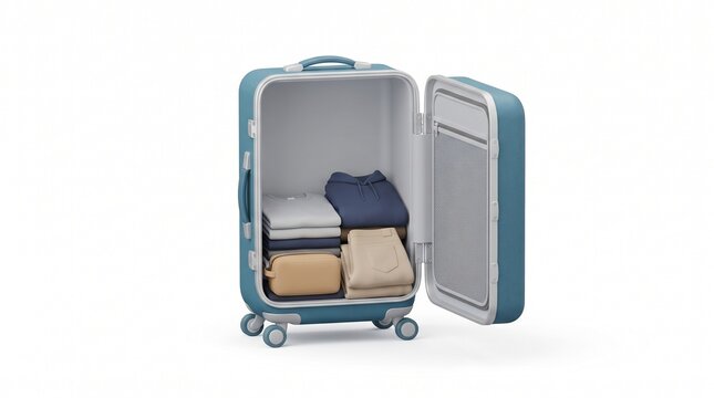 Stylish and practical carry-on luggage, perfect for your next adventure, neatly packed with essentials for a comfortable journey