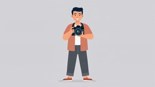 Creative Young Adult Holding Modern Mirrorless Camera