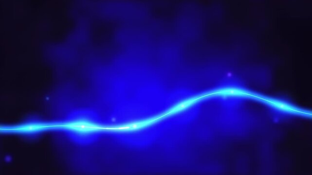 Glowing neon timeline path curving over dark background seamless loop