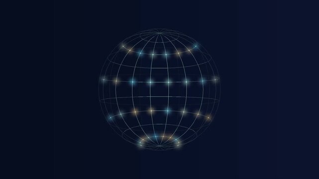 Futuristic digital globe with interconnected network lines and glowing nodes