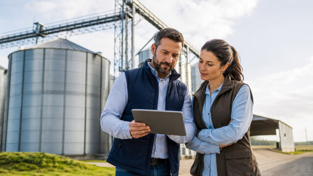 Profissionais analisando dados agr&iacute;colas