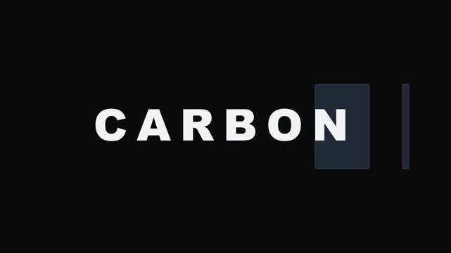 Carbon text animation with minimalist motion and clean typography for modern corporate branding and tech presentations 4k