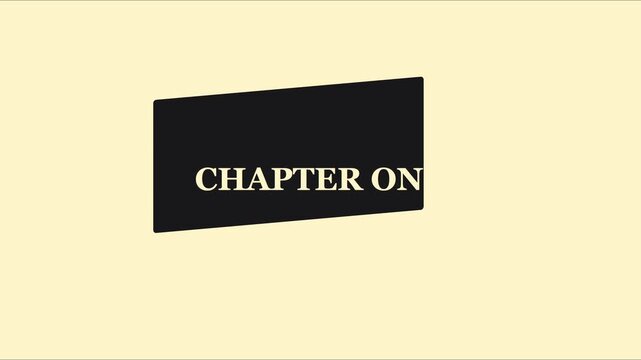 Chapter one title card animation with minimalist 4k black box and smooth motion minimalist typography
