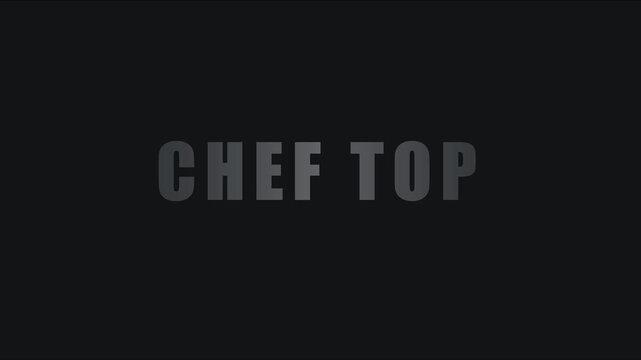 Chef minimalist typography motion for culinary branding and restaurant intro animation 4k