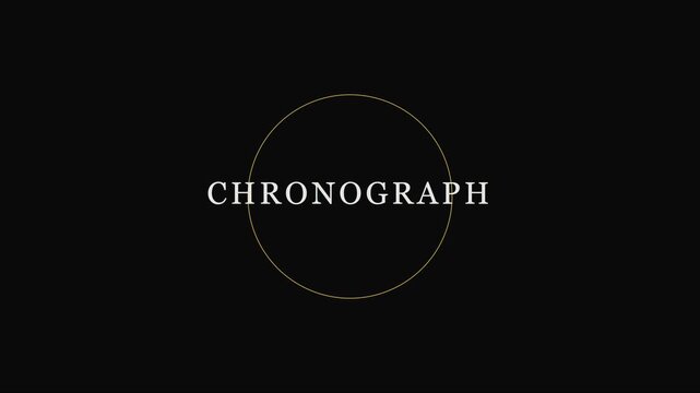 Chronograph minimalist motion title sequence for luxury timepiece branding and watch commercials animation 4k