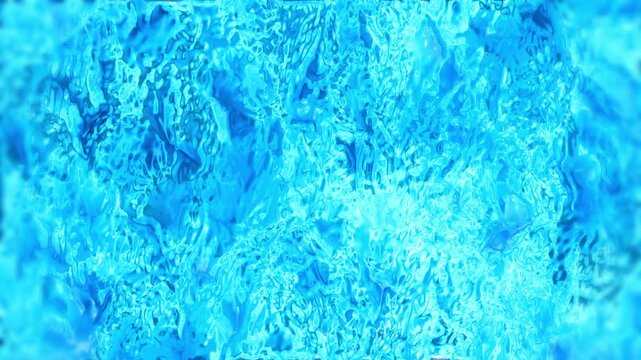 Top view of bright blue liquid water surface with ripples and light reflections for summer swimming pool or abstract fluid background