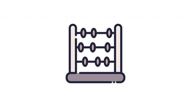 Educational Abacus Icon for Mathematics, Counting, and Basic Arithmetic Calculations