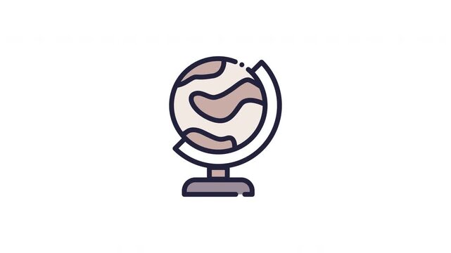 Cute stylized globe icon representing geography, education, and world travel concepts in vector design