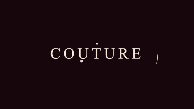 Couture typography motion with minimalist serif font animation 4k motion fashion luxury