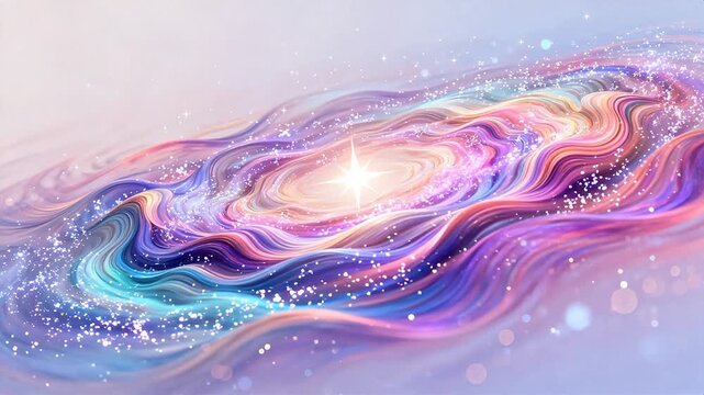 Colorful swirling galaxy with stars