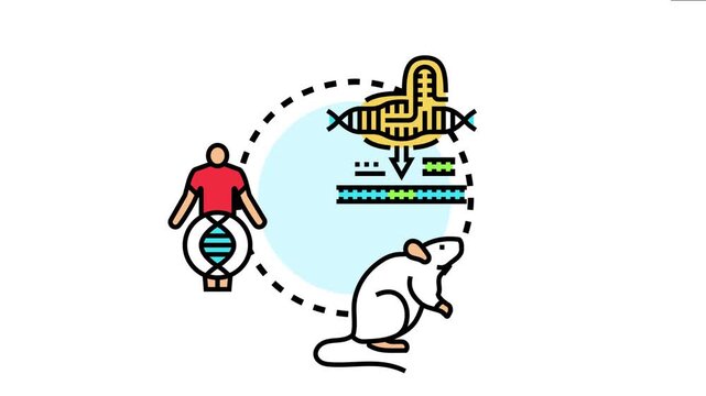 Prion protein folding concept the abnormal process affecting dna strands, influencing the health of human figures and laboratory animals, indicating disease pathology