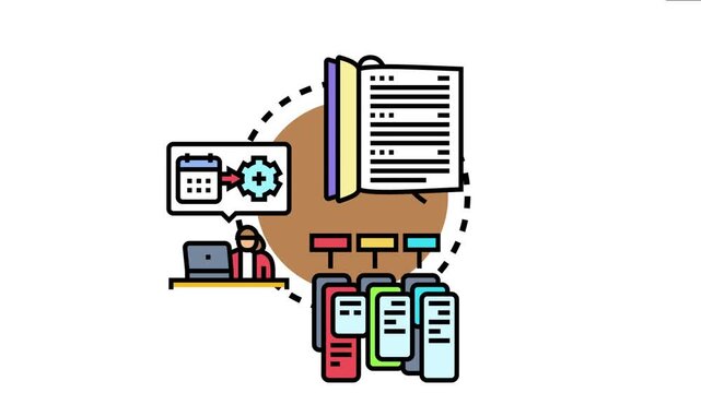 Academic calendar planning involves a person organizing school schedules, learning timelines, and course documents, ensuring efficient education management and timely task completion