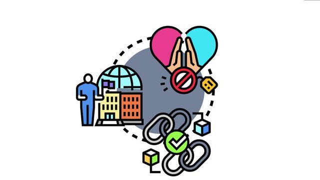 Educational compatibility concept a student, global education institution, collaborative linking, and a rejected, broken heart symbolizing incompatibility or rejection