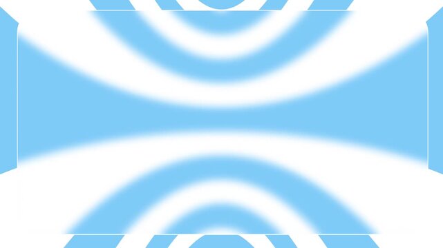 4K Blue White Glass Wave Background.Seamless looping abstract wavy lines with frosted glass effect.
