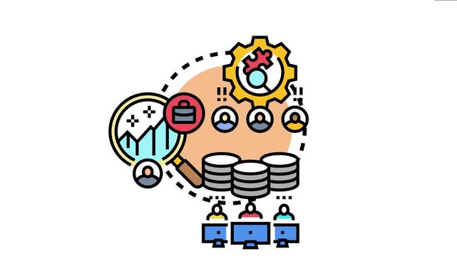 Academic team works together on supervised learning using computers databases and analytical tools for data science projects