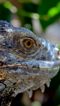 Majestic lizard reptile portrait for nature conservation awareness