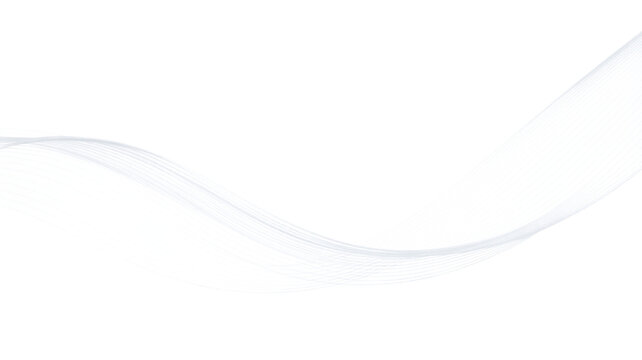 Abstract white wave curve isolated on a transparent background for design elements and graphics