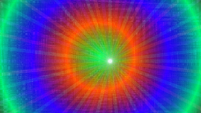 Colorful light diffraction pattern with bright center