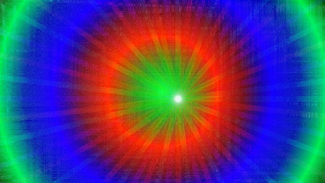Colorful light diffraction pattern with bright center