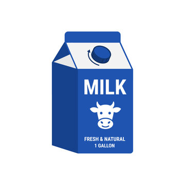 Milk carton box icon fresh dairy product vector illustration