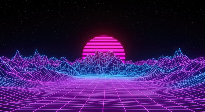 Abstract digital art of a glowing futuristic pyramid in dark space.