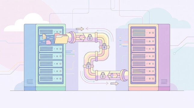 Secure Server Data Transfer Illustration