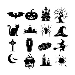 Fototapeta premium Halloween icons set