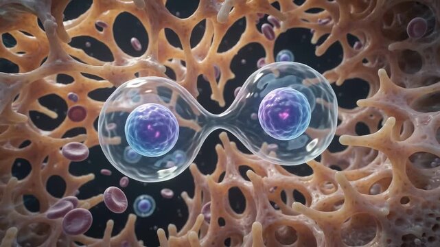 Stem cell replication within organic lattice structure