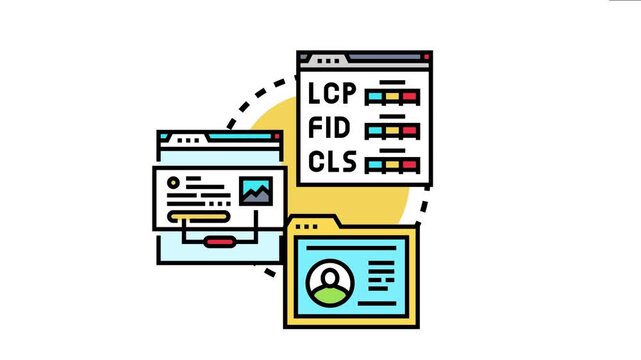 Diagram visualizing accessible website standards. Highlighting key performance metrics like lcp. Fid. And cls. Along with user interface design for optimal usability and digital content accessibility