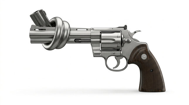 Anti War Peace Campaign Knotted Revolver Graphic Design Asset