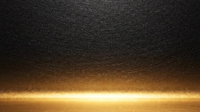Golden light particles shimmering across dark textured surface in motion video background for artistic digital creative presentation display cinematic project