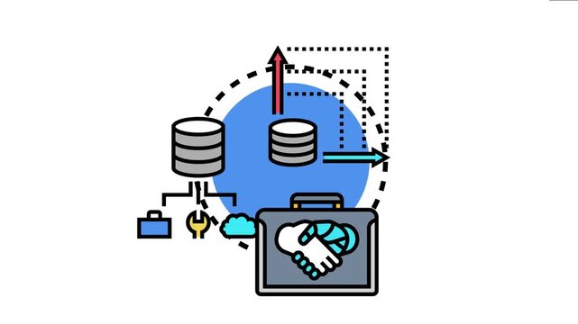 This visualizes accountable data handling, depicting data storage, secure transfer, and professional collaboration, emphasizing responsible information management and partnership