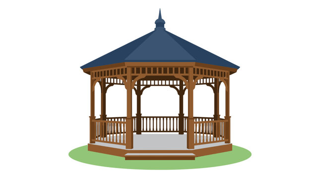Wooden garden gazebo structure