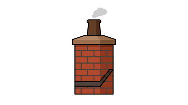 Brick chimney with smoke