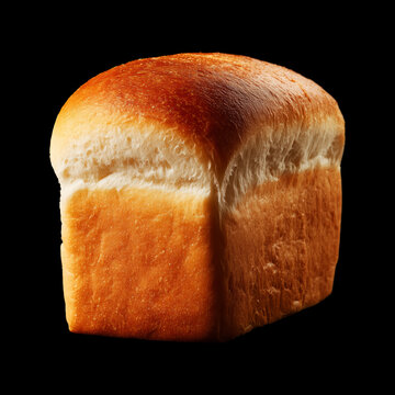 Fresh loaf of vienna bread isolated on black background with clipping path, concept of bakery and nutrition quality food