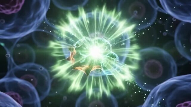 Animation of immune cells neutralizing infectious virus pathogens