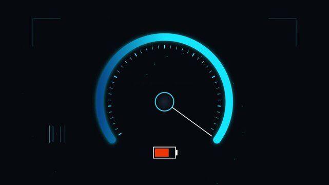 Digital HUD Gauge with Battery Level Fluctuation