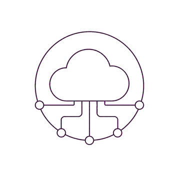 Cloud computing line illustration