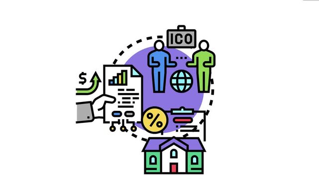 Business strategy connecting entrepreneurs and financial backers, outlining global investment opportunities, initial coin offerings, and securing funding for company development