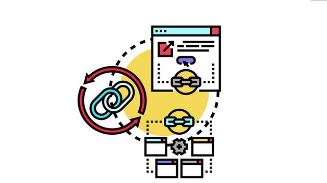 Digital marketing concept showing a process of building external links to enhance website authority and improve organic search ranking