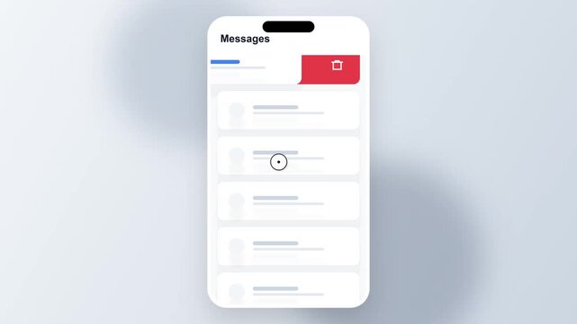 Delete icon on a smartphone messaging application screen interface