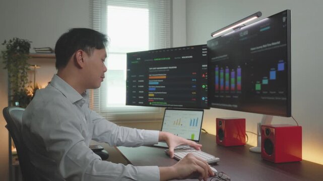 Asian Professional Resting Head on Desk in Office. Workplace Burnout Concept.