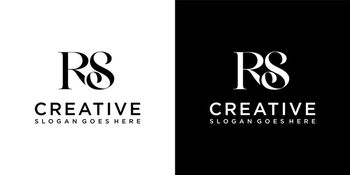 RS or SR initial letter logo design vector concept