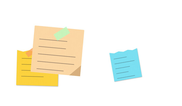 Colorful sticky notes with grid and text design