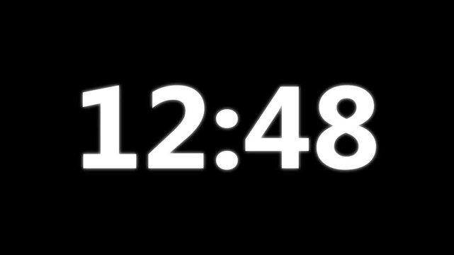 14 minute countdown timer animation. Countdown timer from 840 to 0 animation on white background.