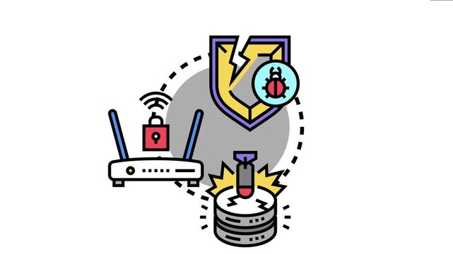 Active threat lockout concept system protection, network security, and data defense against cyber attacks, malware, and unauthorized access with a secure firewall system