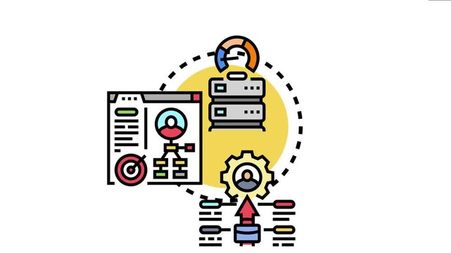 Active workload demand concept showing data servers handling computational tasks, dynamic resource allocation and optimization with a focus on efficiency and performance scaling